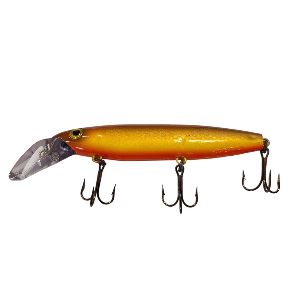 Buchertail Bucher Raider 6" Orange Yellow Scale Pattern‎ Crankbait Fishing Lure